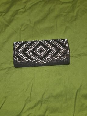 Black Rhinestone Evening Clutch Handbag